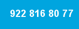 922 816 80 77 922 816 80 77